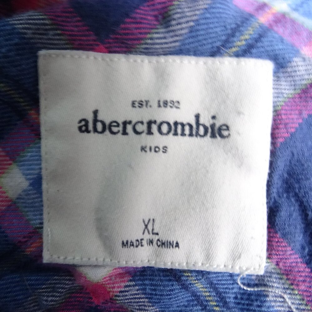girls abercrombie button-up flanel shirt size XL